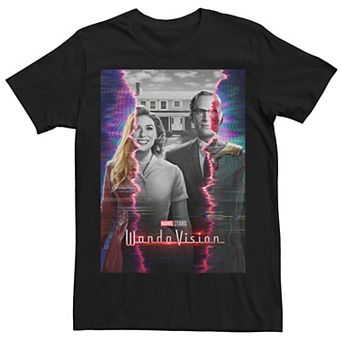 Men's Marvel WandaVision Scarlett Witch & Vision Glitch Poster Tee