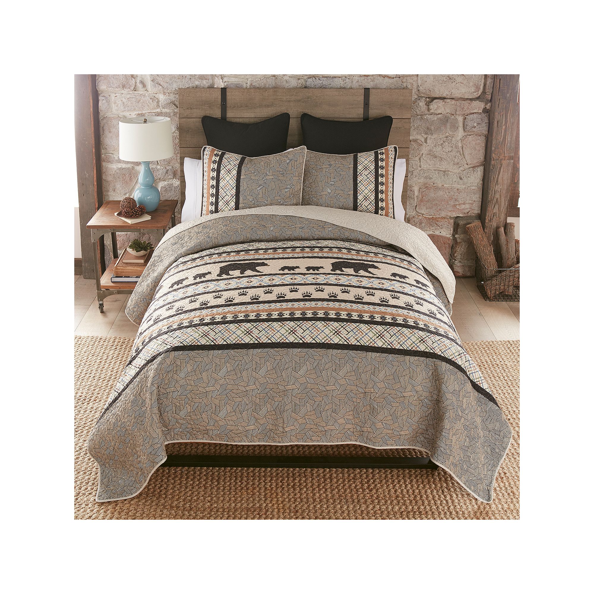 Donna Sharp Momma Bear Quilt Set with Shams, Multi