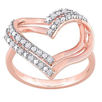 Stella Grace Sterling Silver 1/5 Carat T.W. Diamond Heart Ring
