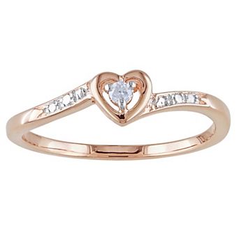 Stella Grace 18k Rose Gold Over Silver Diamond Accent Heart Ring