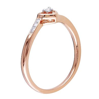 Stella Grace 18k Rose Gold Over Silver Diamond Accent Heart Ring