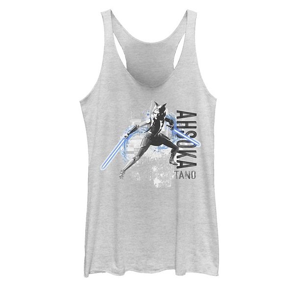 Juniors' Star Wars The Clone Wars Ahsoka Tano Lightsaber Action Graphic Tank Top