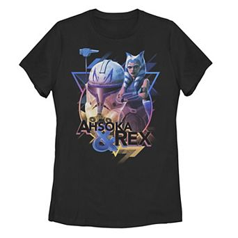 Juniors' Star Wars The Clone Wars Ahsoka & Rex Triangle Portrait Graphic Tee