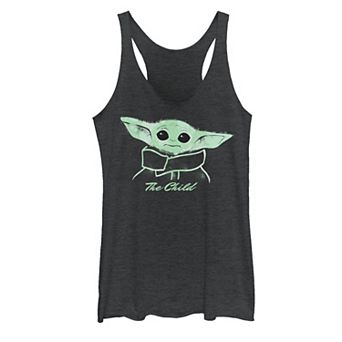 Juniors' Star Wars The Mandalorian The Child Spray Paint Portrait Graphic Tank Top