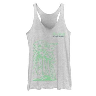 Juniors' Star Wars The Madalorian The Child Sketch Line Art Graphic Tank Top