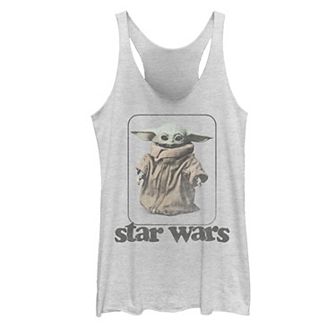 Juniors' Star Wars The Mandalorian The Child Retro Portrait Graphic Tank Top