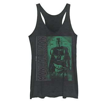 Juniors' Star Wars The Mandalorian & The Child Dark Poster Graphic Tank Top