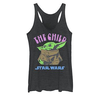 Juniors' Star Wars The Mandalorian The Child Red Text Portrait Graphic Tank Top