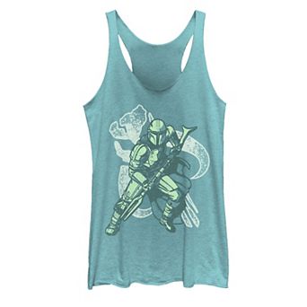 Juniors' Star Wars Mando Crest Pose Graphic Tank Top