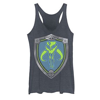 Juniors' Star Wars The Mandalorian Neon Shield Graphic Tank Top
