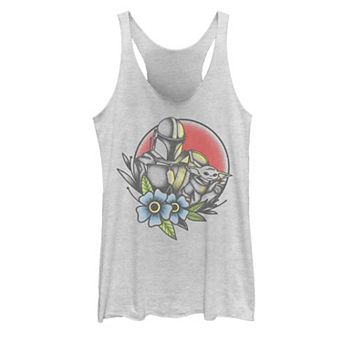 Juniors' Star Wars The Mandalorian The Child aka Baby Yoda Tattoo Style Graphic Tank Top