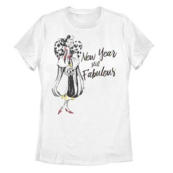 Disney's Villains Cruella De Vil Juniors' Holiday Poster Tee