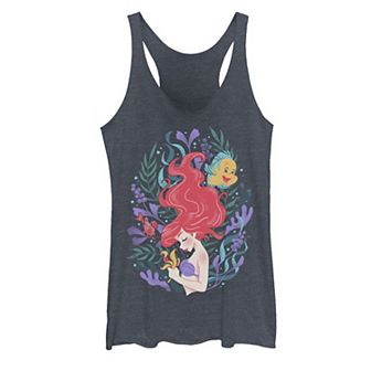 Disney's The Little Mermaid Ariel Flounder And Sebastian Juniors' Tank Top
