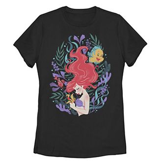 Disney's The Little Mermaid Ariel Flounder And Sebastian Juniors' Tee