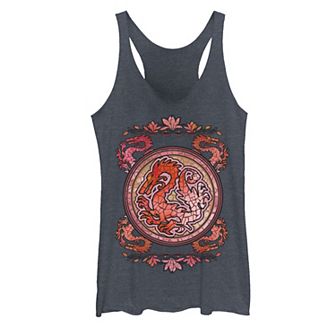 Disney's Mulan Juniors' Stained Glass Dragon Emblem Graphic Tank Top