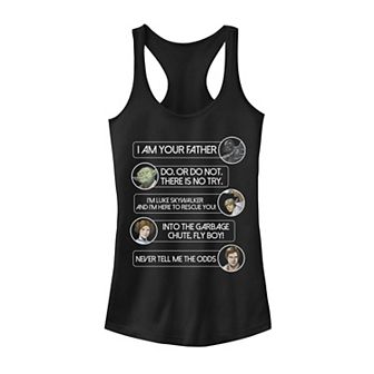 Juniors' Star Wars Character Movie Quotes Tank Top
