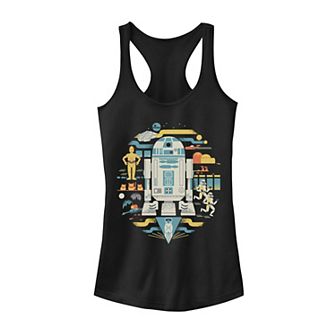 Juniors' Star Wars Distressed Pop Art Collage Tank Top
