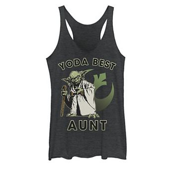 Juniors' Star Wars Yoda Best Aunt Rebel Logo Tank Top