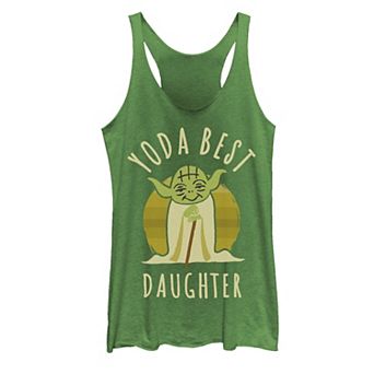 Juniors' Star Wars Yoda Best Daughter Cartoon Yoda Tank Top