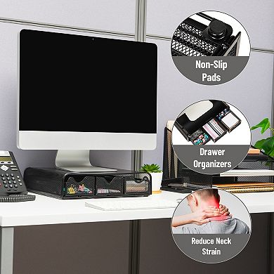 Mind Reader Monitor Stand and Desk Organizer