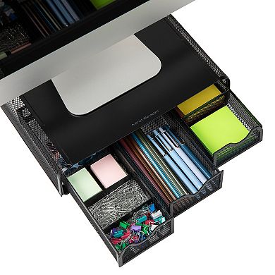 Mind Reader Monitor Stand and Desk Organizer