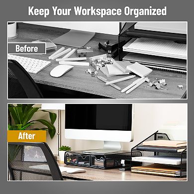 Mind Reader Monitor Stand and Desk Organizer