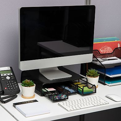 Mind Reader Monitor Stand and Desk Organizer