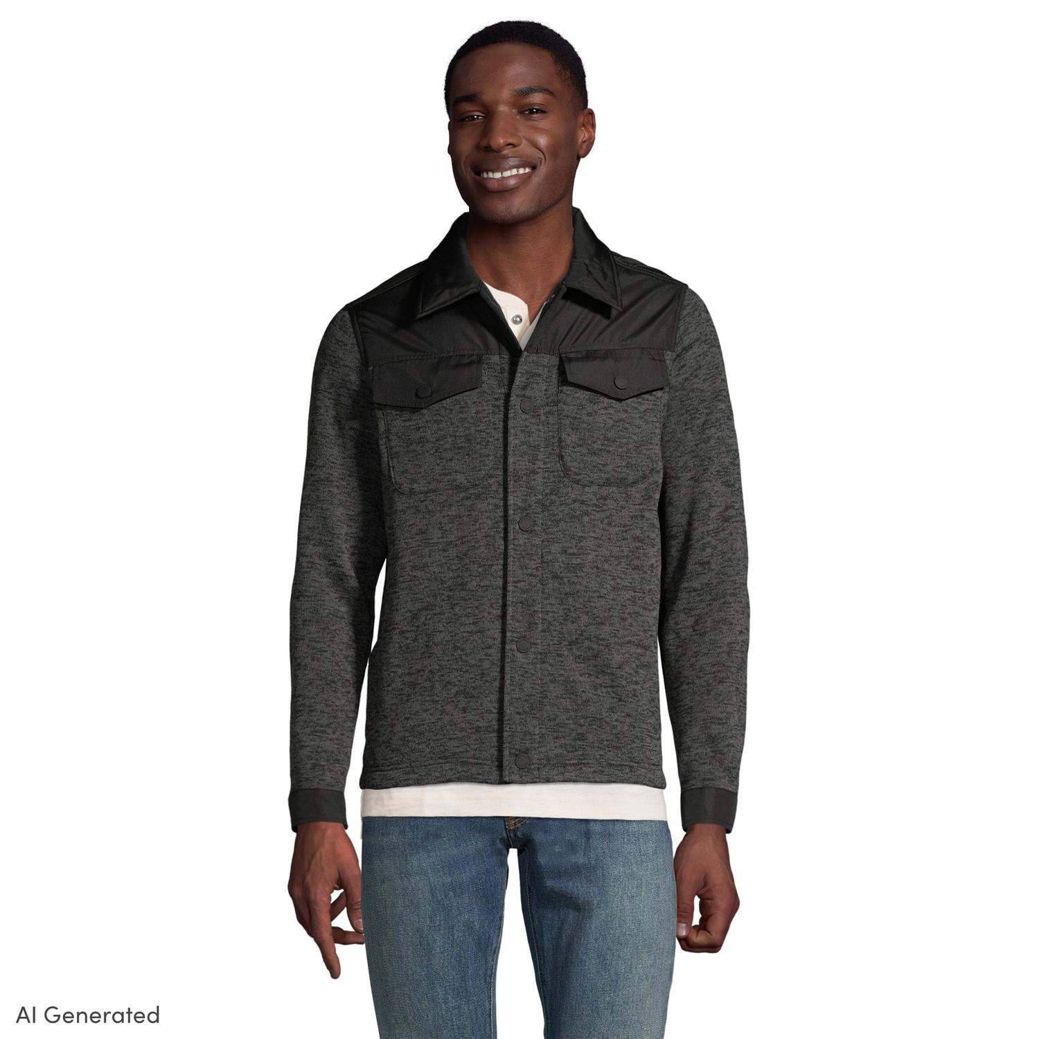 lands end fleece pea coat