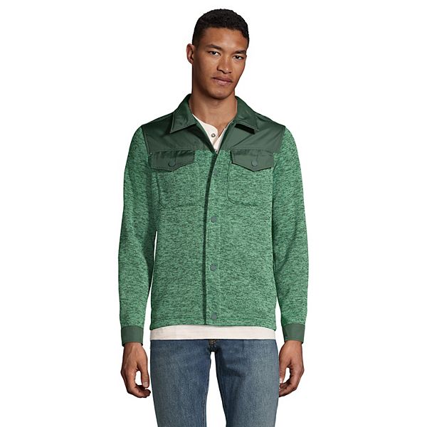 Men's Lands' End Hybrid Sweater Fleece Shirt Jacket