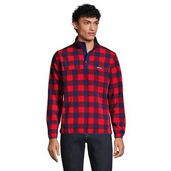 Men's Lands' End Snap-Neck Fleece Pullover