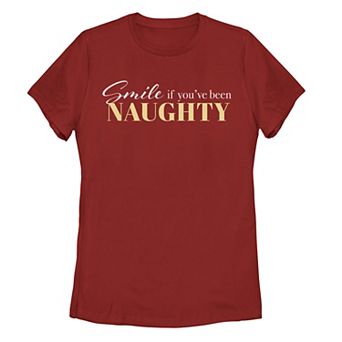 Juniors' Christmas Smile If You've Been Naughty Tee