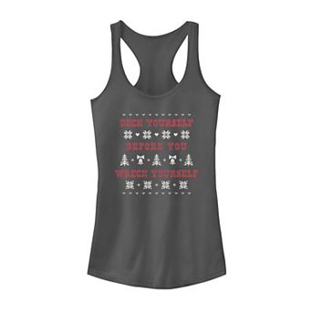 Juniors' Christmas Deck Yourself Before You Wreck Yourself Tank Top