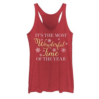 Juniors' Trendy Christmas It's The Most Wonderful Time Typographic Tank Top