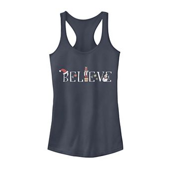 Juniors' Trendy Christmas Believe Typographic Tank Top