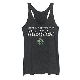 Juniors' Trendy Christmas Meet Me Under The Mistletoe Tank Top