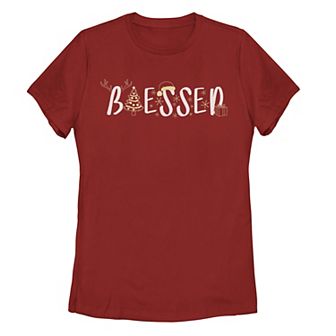 Juniors' Trendy Christmas Blessed Tee
