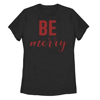 Juniors' Christmas Be Merry Tee