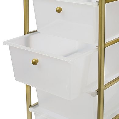 Honey-Can-Do 5-Drawer Rolling Storage Cart With Plastic Drawers