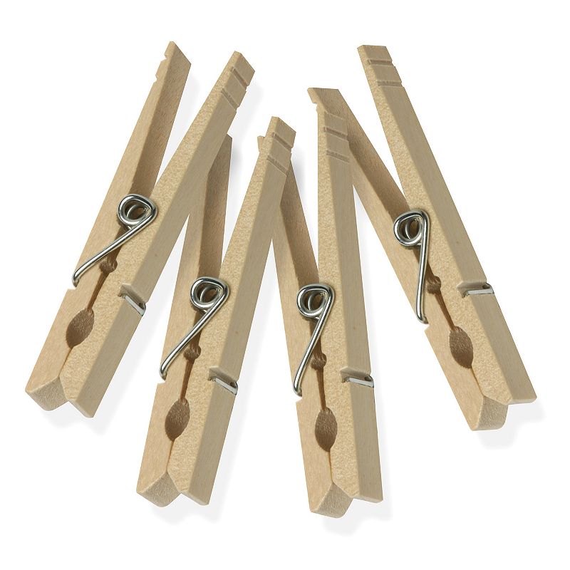 Honey-Can-Do 200-Pack Wood Clothespins With Spring, Natural