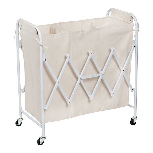 ClutterFree Collapsible Portable Laundry Basket Sorter on Wheels 