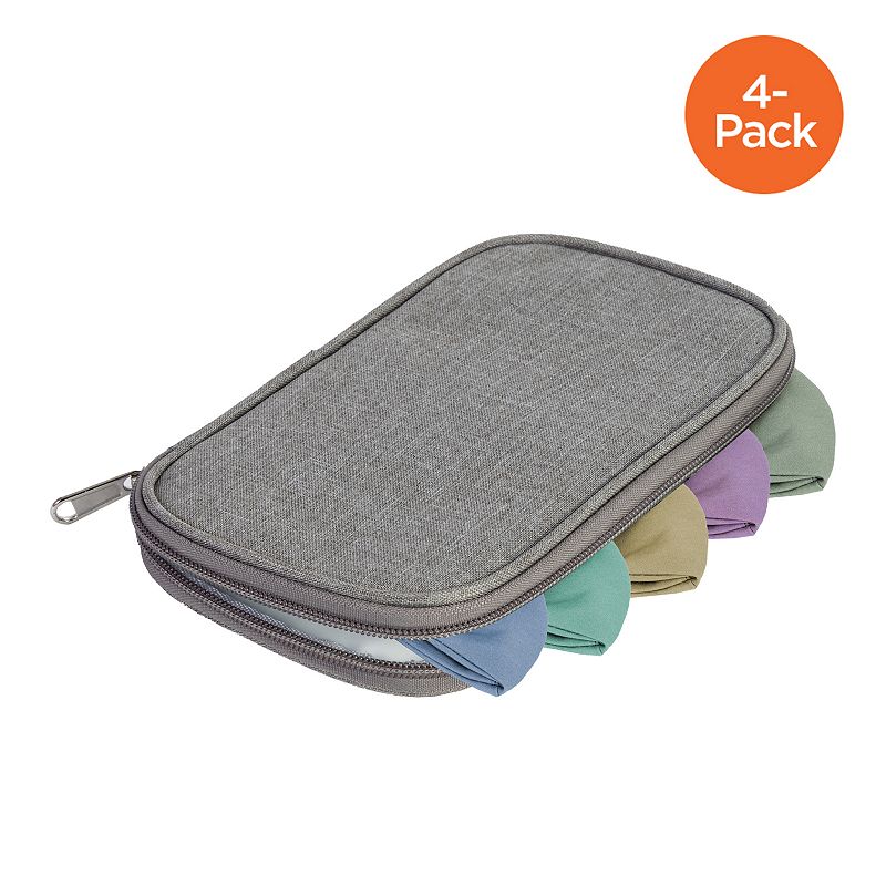 Honey-Can-Do 4-Pack Face Mask Storage Pouches, Grey