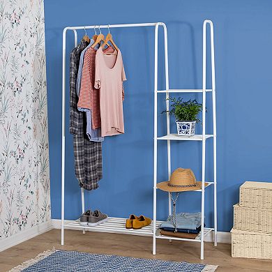 Honey-Can-Do Freestanding Closet With Clothes Rack and Shelves