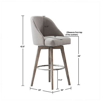 Madison Park Walsh 30" Bar Stool with 360 Degree Swivel Seat