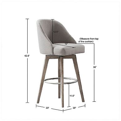 Madison Park Walsh 30" Bar Stool with 360 Degree Swivel Seat