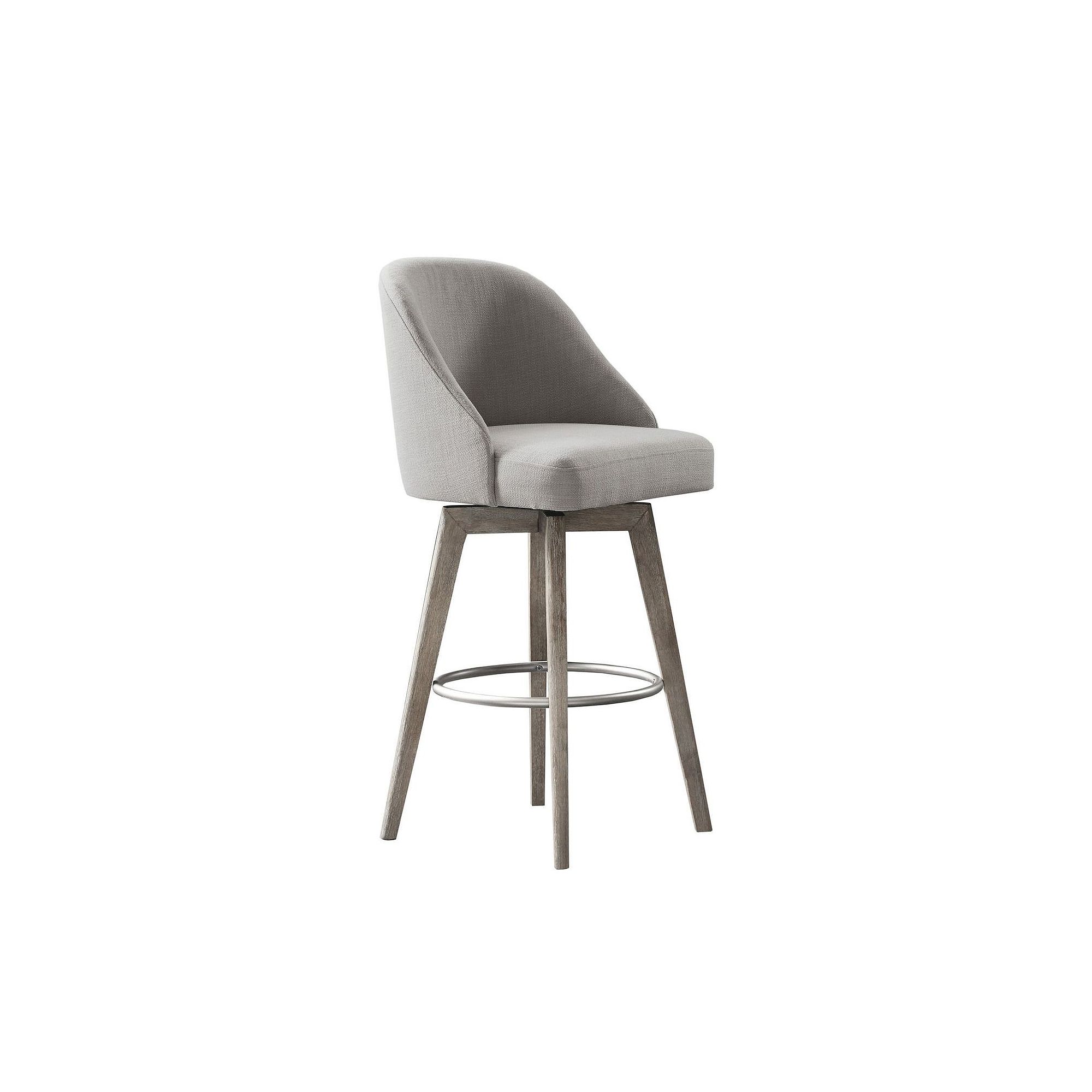 Madison Park Walsh 30 Bar Stool with 360 Degree Swivel Seat, Gray