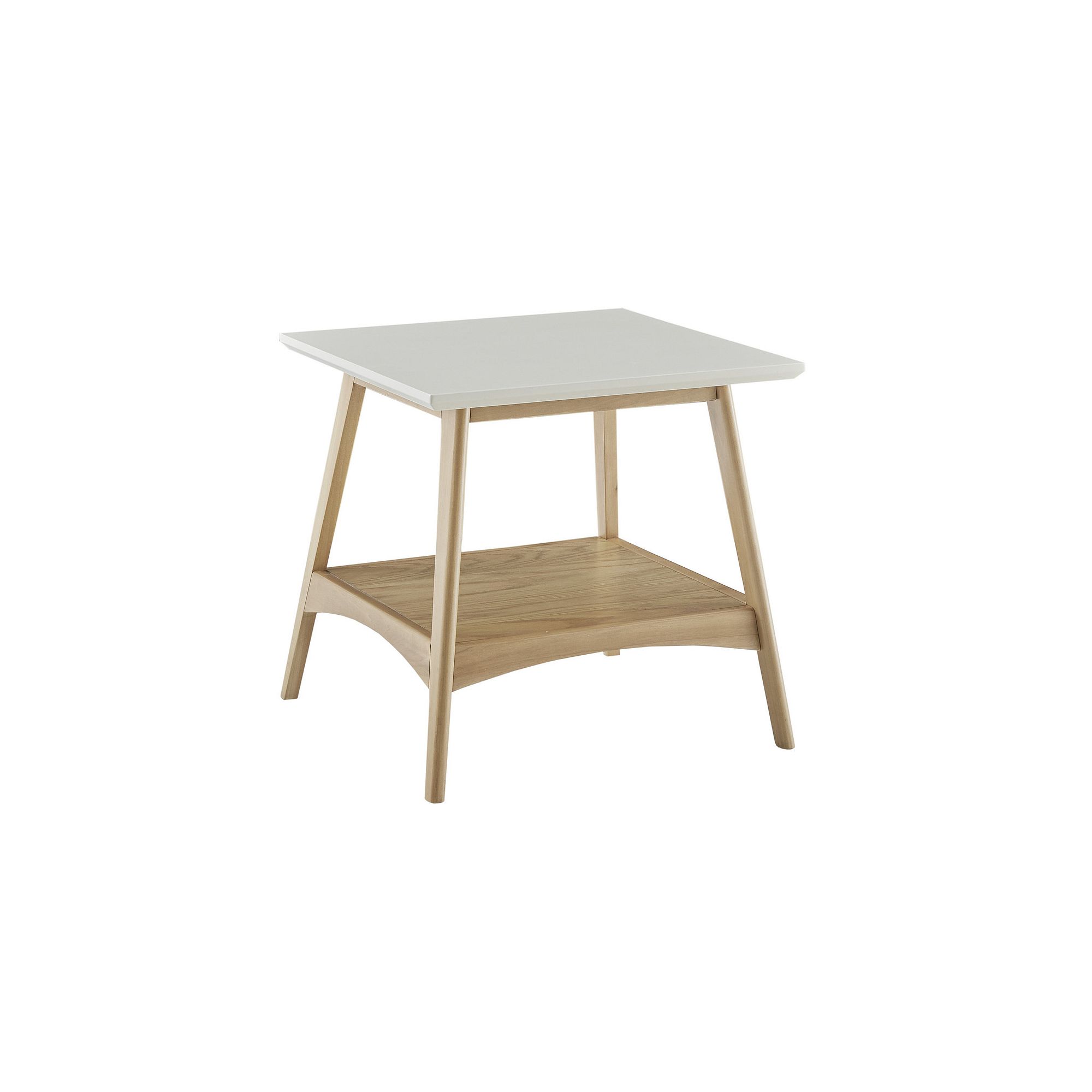 Madison Park Avalon Mid-Century Modern End Table, White Natural