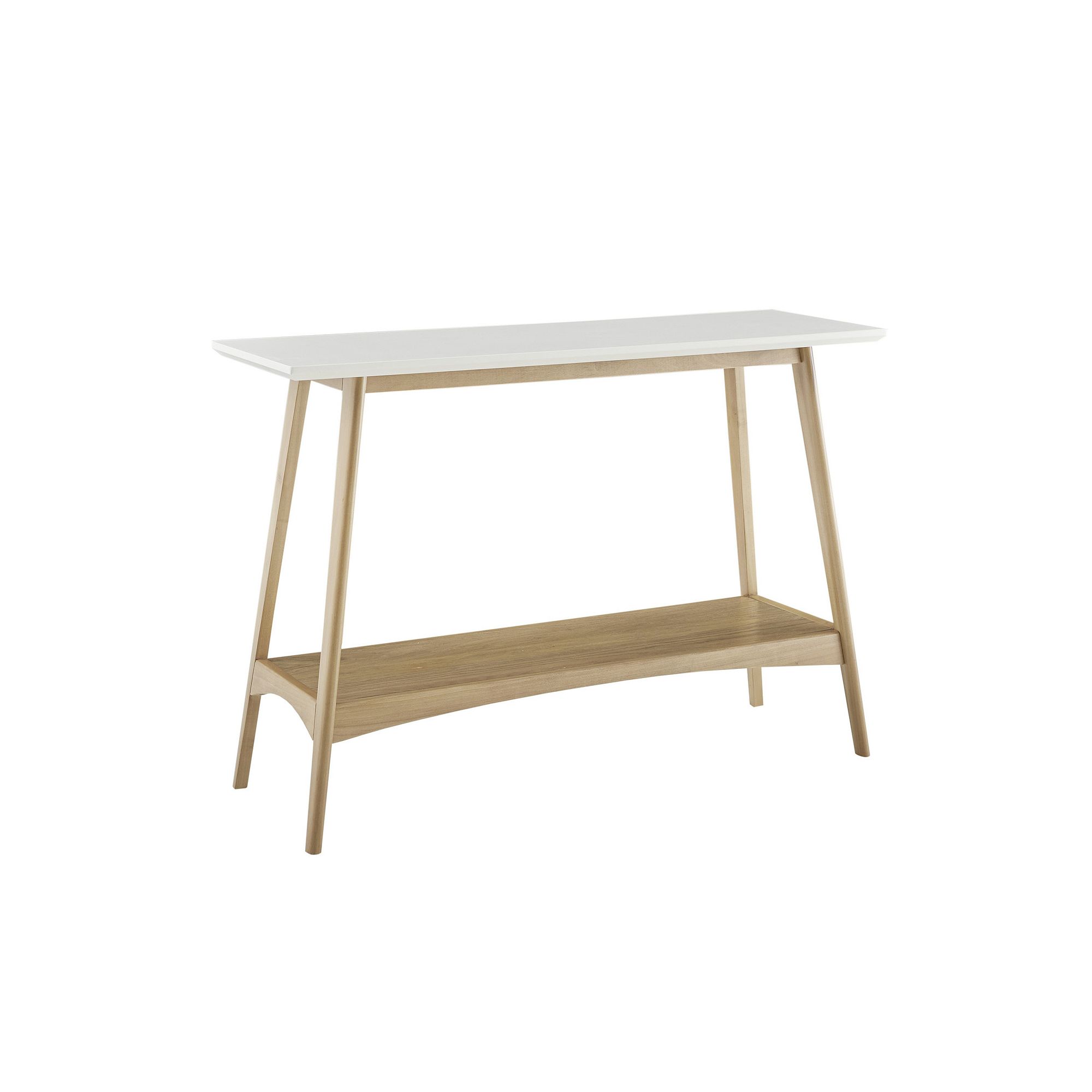 Madison Park Avalon Mid-Century Modern Console Table, White Natural