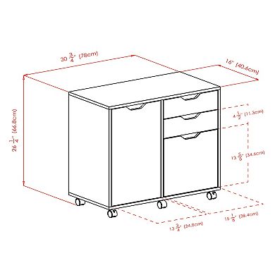 Winsome Halifax 2-Section Mobile Filing Cabinet