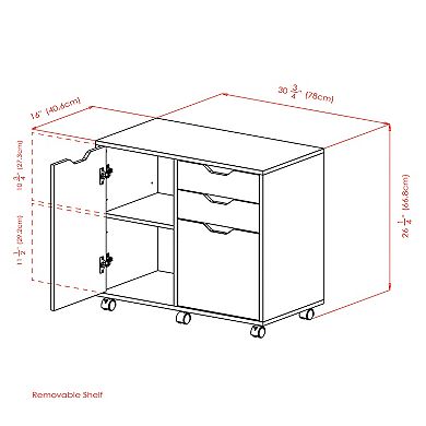 Winsome Halifax 2-Section Mobile Filing Cabinet