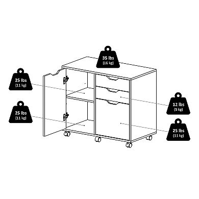 Winsome Halifax 2-Section Mobile Filing Cabinet